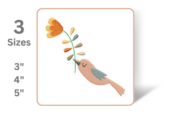 Bird with Flower: A Thoughtful Embroidery Design for Meaningful Gifts