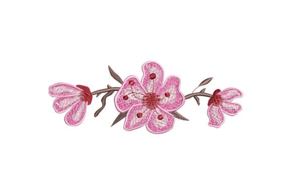 Sakura Flower and Buds Embroidery Design